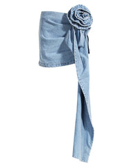 Rose Denim Mini Skirt