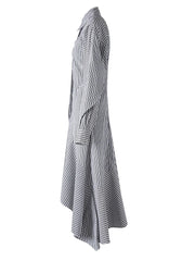 Striped Ruffles Blouse – Fluid Femininity in Stretch Jersey Knit