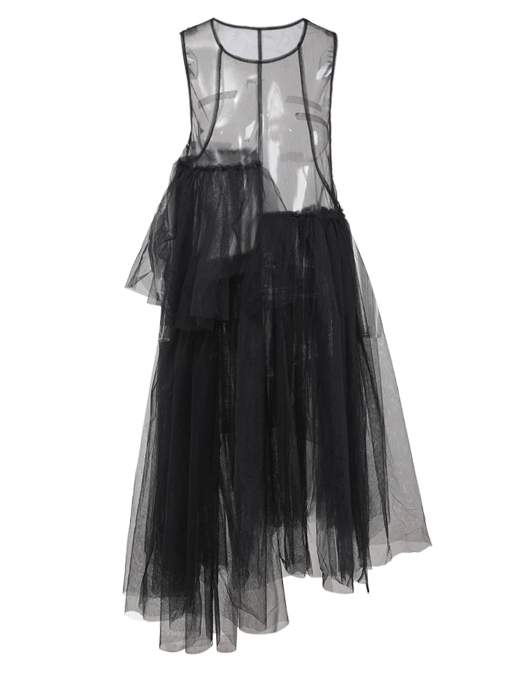 Robe à volants irrégulières noirs