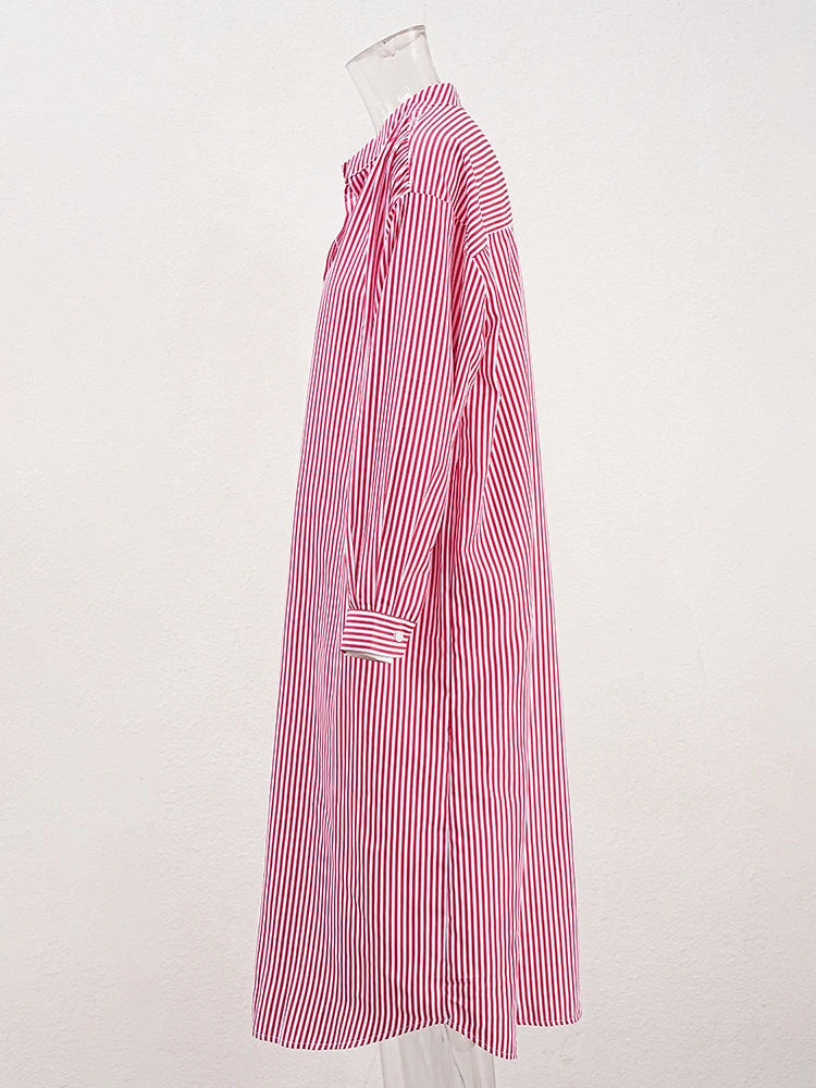 Robe de chemise midi rayée