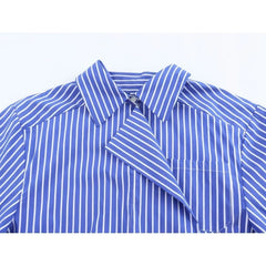 Chemise à revers à rayures chic