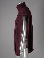 Vin à col roulé en tricot rouge