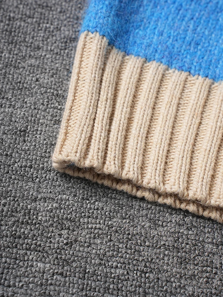 Pull à col multicolore