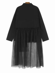 Chemisier en maille épissé noir