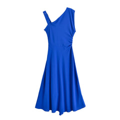 Asymmetric Oblique-shoulder Dress – Summer A-line Edition