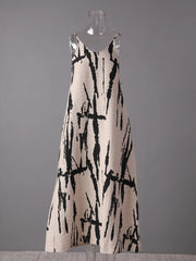 Sumi-Ink Mirage Slip Midi Dress