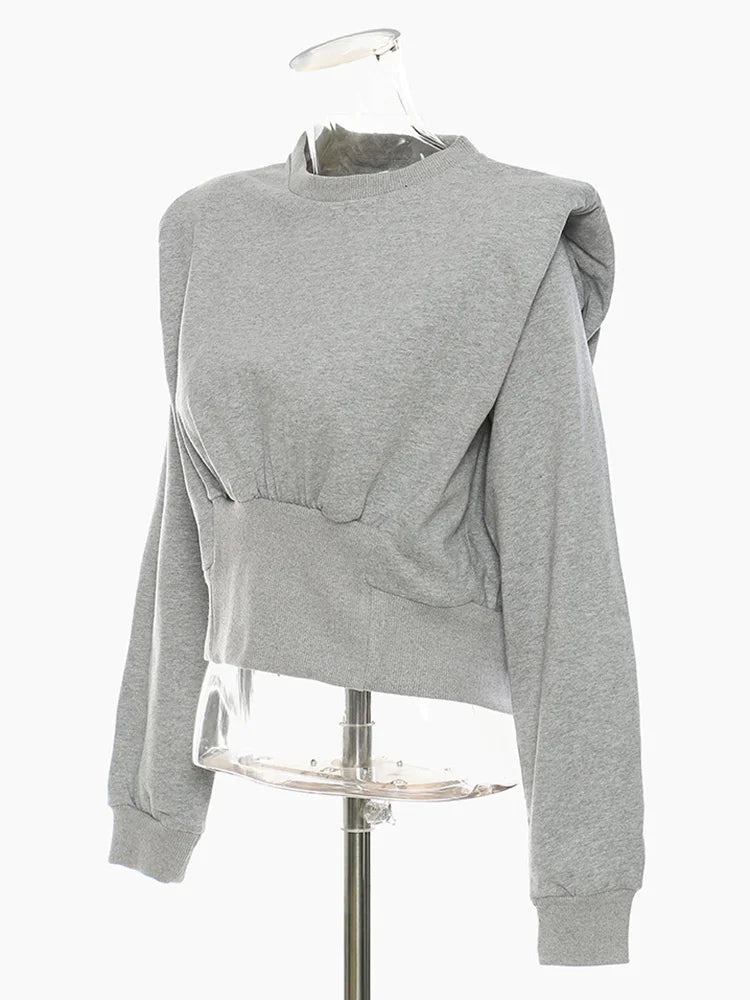 Sweat-shirt plissé gris