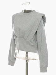 Sweat-shirt plissé gris
