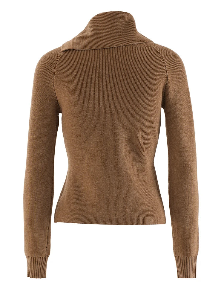 Pilluche en tricot brun-collé