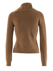 Pilluche en tricot brun-collé