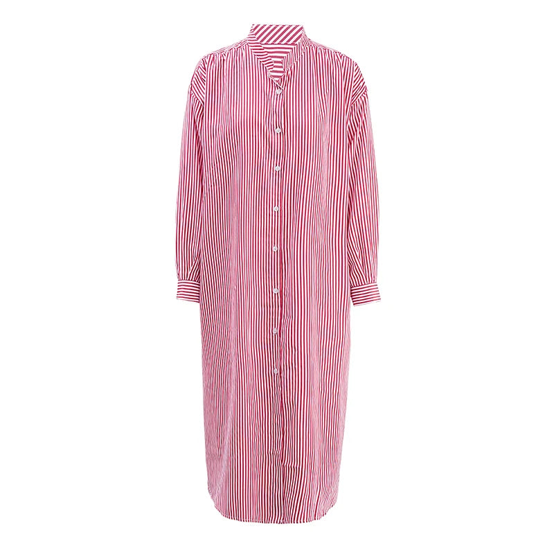 Robe de chemise midi rayée