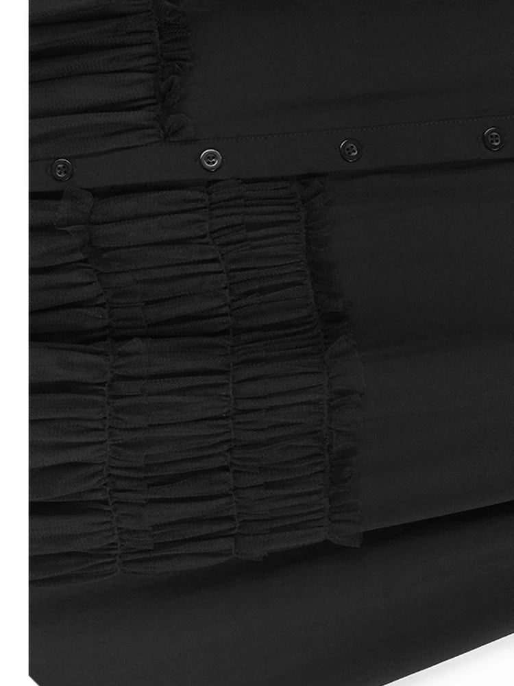 Chemisier en maille épissé noir