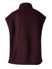 Vin à col roulé en tricot rouge