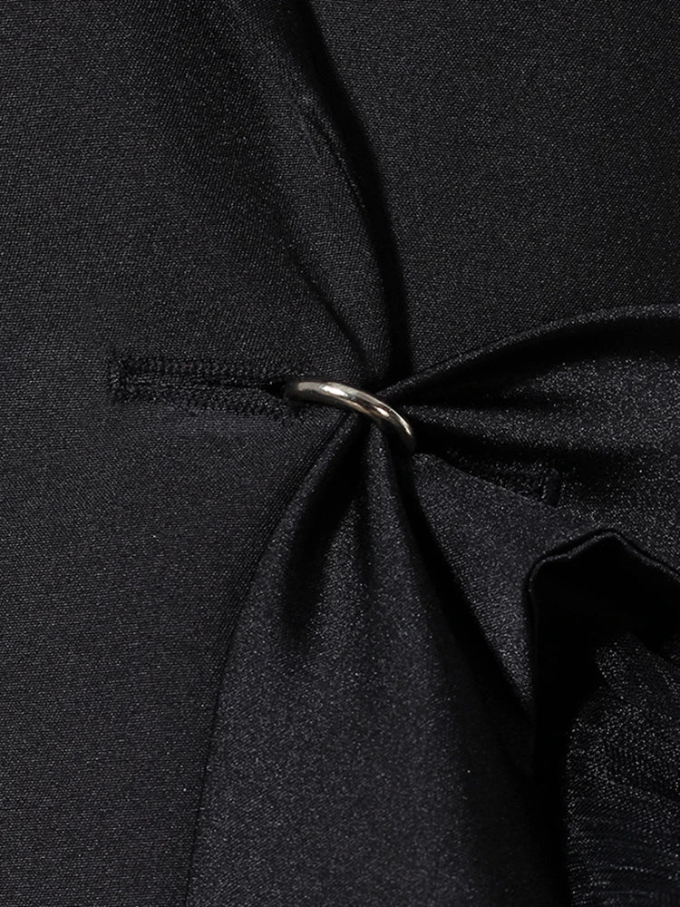 Veste longue maille irrégulière noire