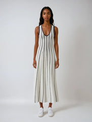 U-neck Striped Sleeveless Dress