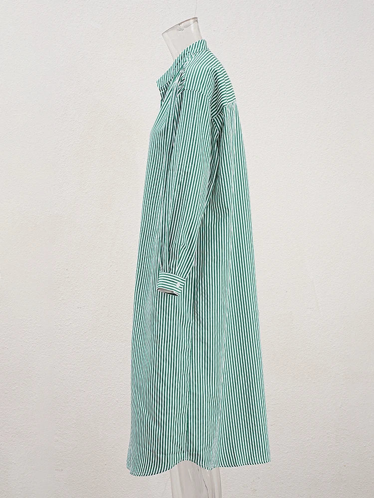 Robe de chemise midi rayée