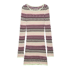 Textured Slim Sweater Dress – Striped Long Sleeve Mini With Round Neck