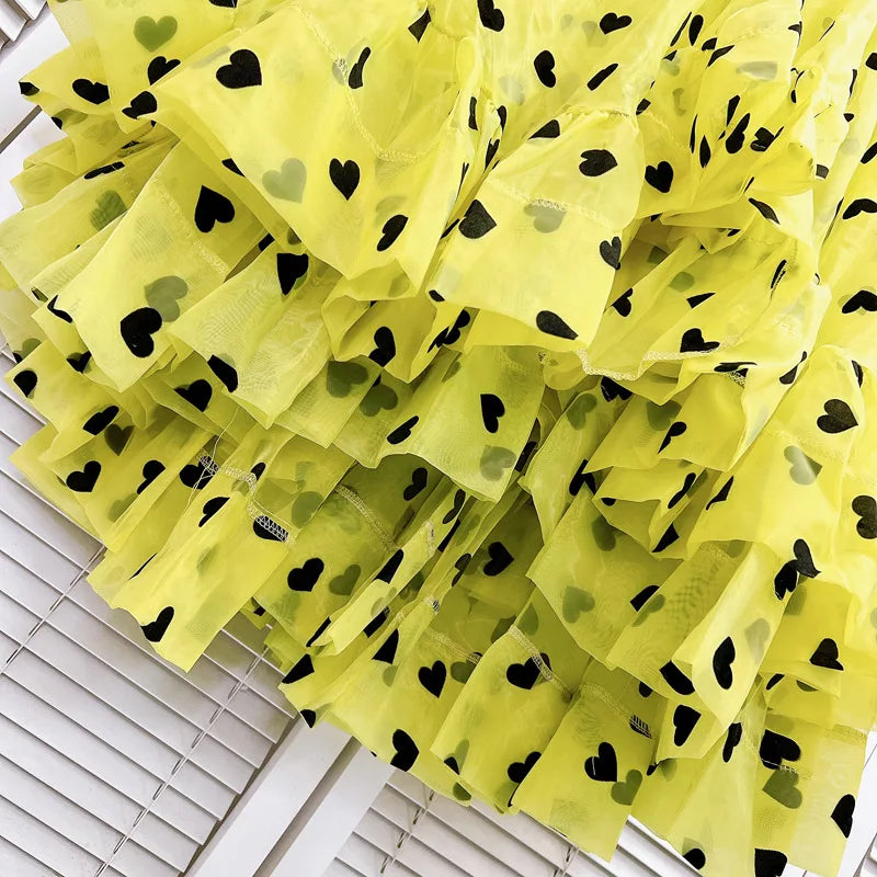 Jupe imprimée en tulle A-line