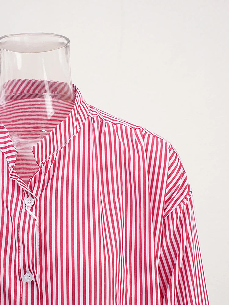 Robe de chemise midi rayée