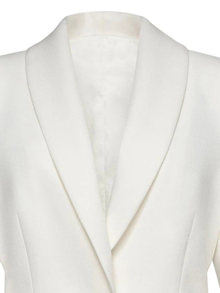 Blazer à volants plissés irréguliers