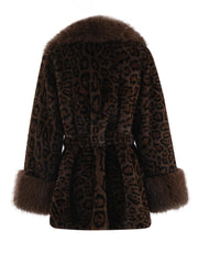 Veste en fausse fourrure brune