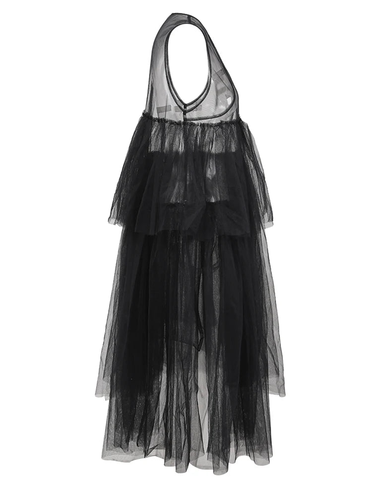 Robe à volants irrégulières noirs