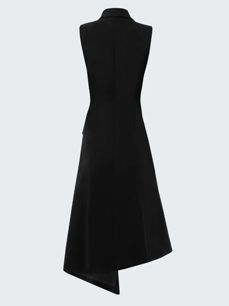 Robe de gilet irrégulière à double seins