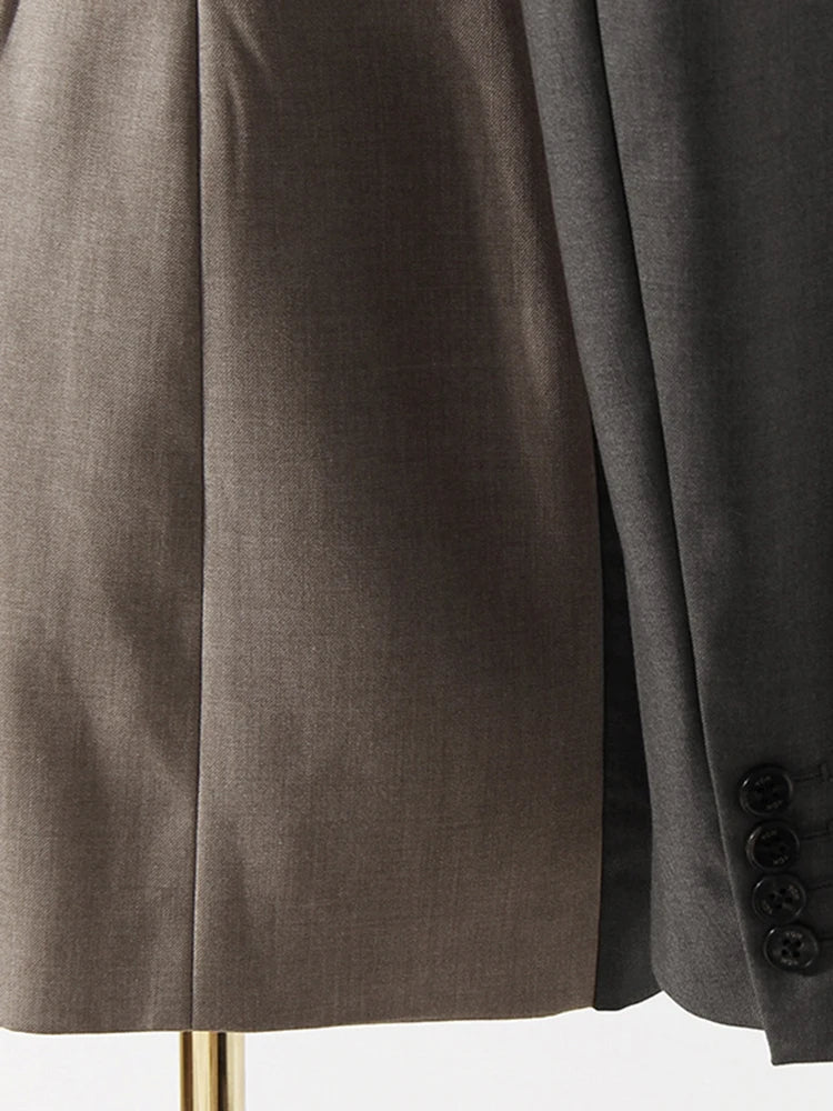 Color-block Hollow Blazer