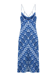Plaid Ruffle Halter Midi Dress