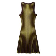 Striped Knit V-neck Dress