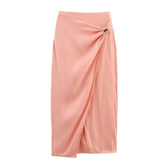 2 Piece High-Waist Midi Skirt & Backless Halter Crop Top