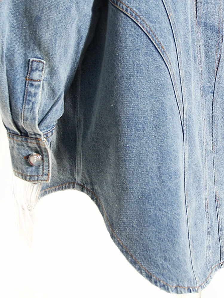 Haut en dentelle en denim