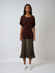 Pleated Knitted Maxi Dress