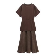 Pleated Knitted Maxi Dress