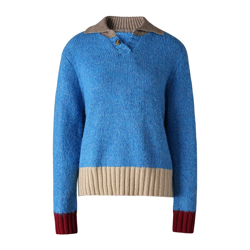 Pull à col multicolore