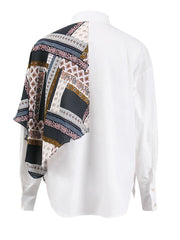 Trendy White Patterned Blouse