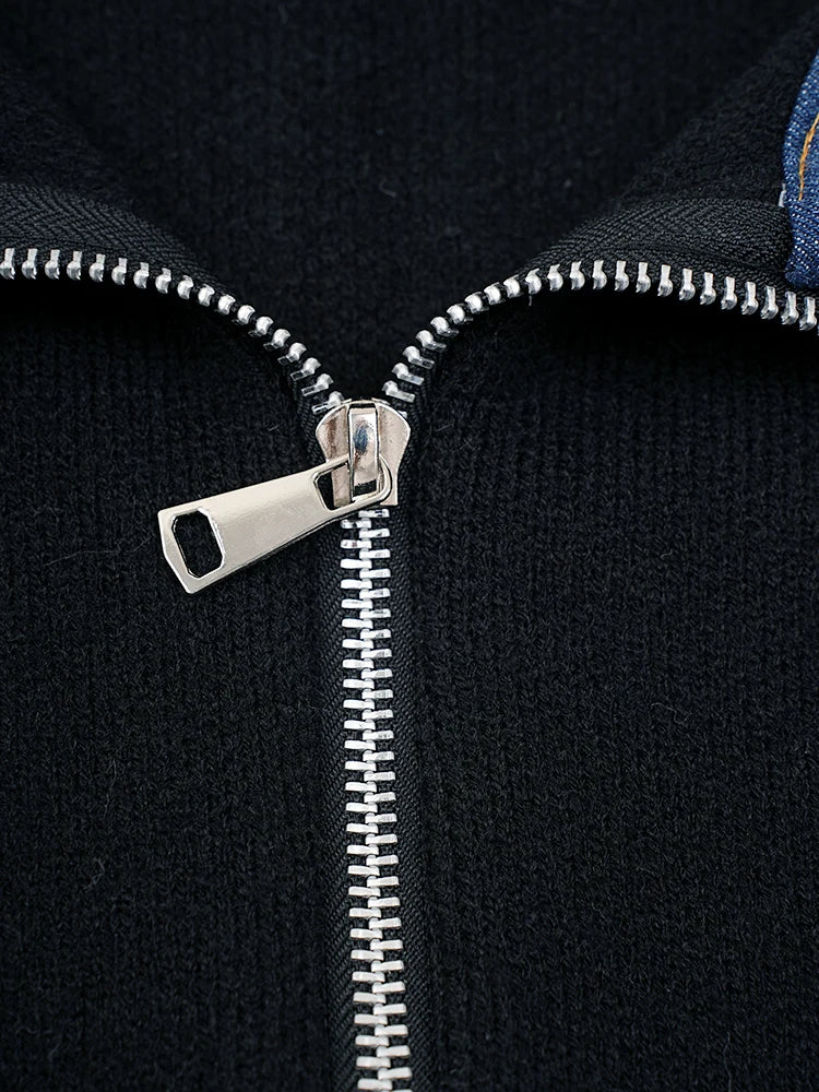 Cardigan tricot décontracté en jean