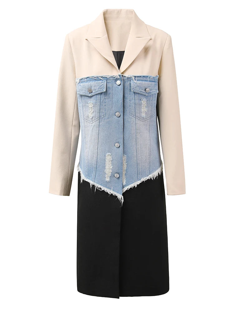 Veste de blazer en couleur en jean