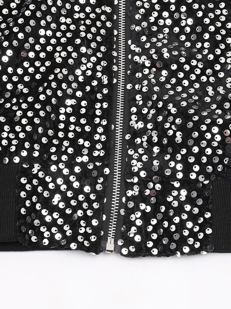 Veste à paillettes noires