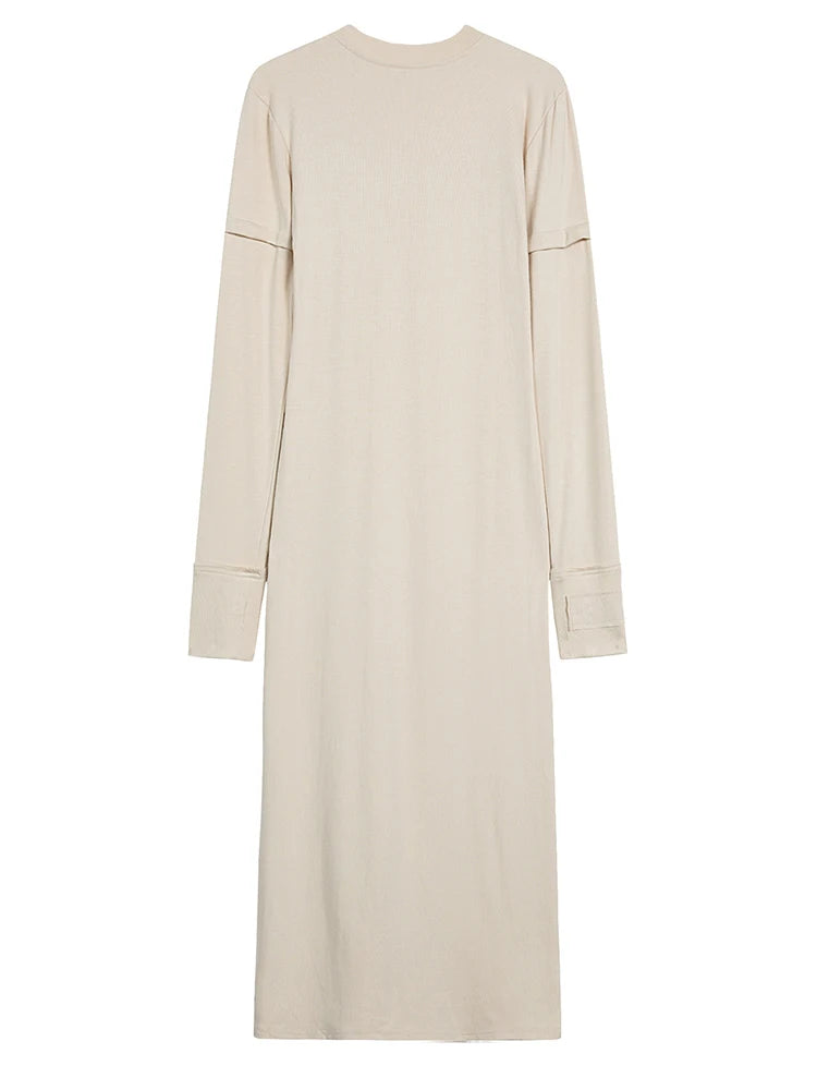 Robe en tricot à imprimé abricot