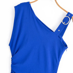 Asymmetric Oblique-shoulder Dress – Summer A-line Edition