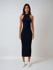 Halter Neck Backless Slim Dress