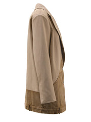 Khaki Denim Spliced Blazer