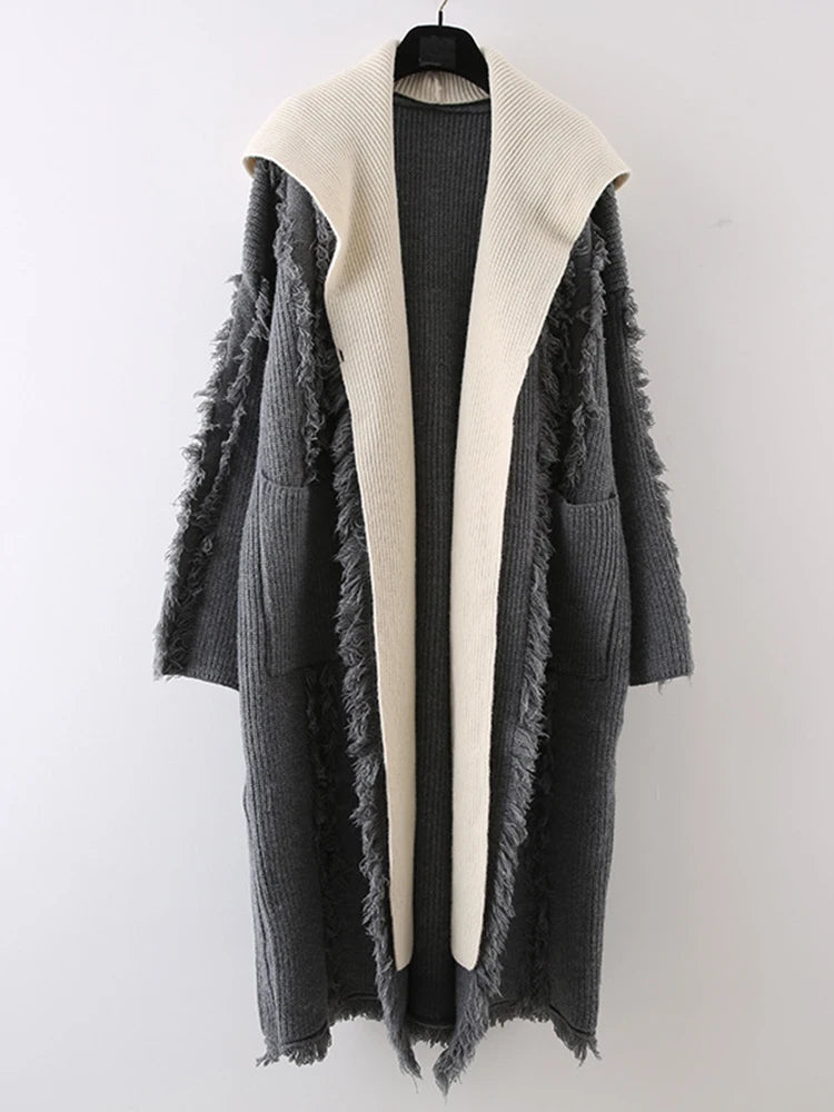 Cardigan à capuchon avec détail glonfre