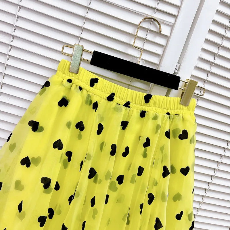 Jupe imprimée en tulle A-line