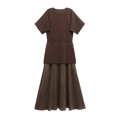 Pleated Knitted Maxi Dress