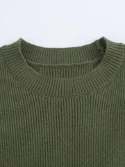 Pull d'ourlet en tricot vert