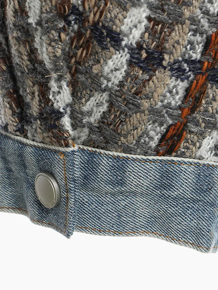 Veste en tweed à plaid en denim
