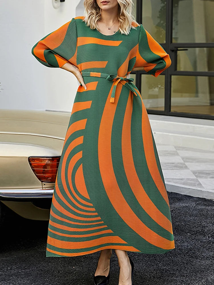 Robe en ligne à rayures