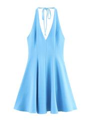 Pleated Halter Mini Dress – Summer Blue Edition